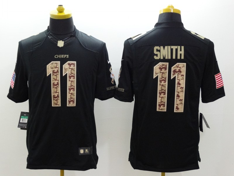 Men's Kansas City Chiefs Alex Smith #11 Black Jersey